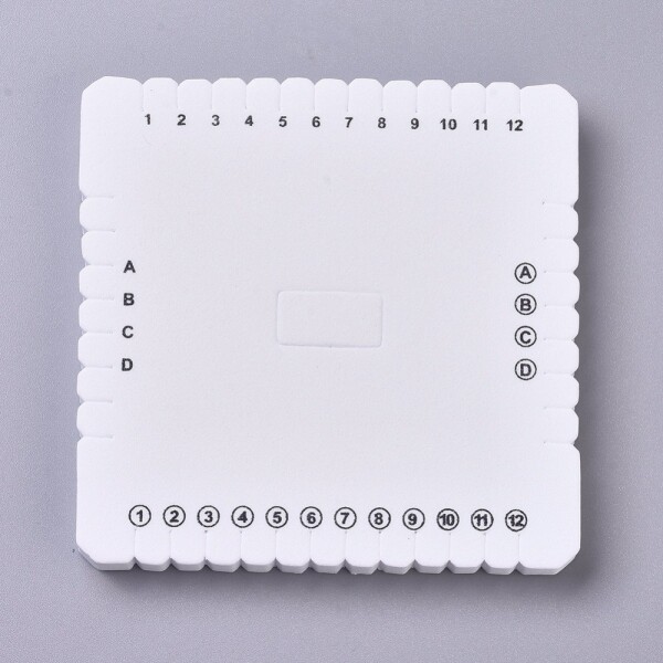 Kumihimo disk - čtverec - pěnový - bílý - 101 × 102 mm - 1 ks