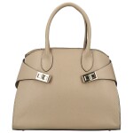 Módní dámská kožená kabelka do ruky Arietta, béžová