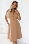286-8 SANDY Košilové halenkové šaty s páskem - MOCHA MOUSSE S