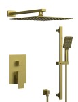 SAPHO - CUBEMIX podomítkový sprchový set s pákovou baterií, 2 výstupy, posuvný držák sprchy, zlato mat CM042GB-02
