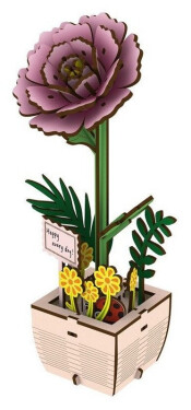 Dřevěná skládačka: Pivoňka