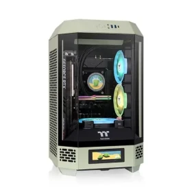 Thermaltake The Tower 250 světle zelená / mini ITX / 1x USB-C / 2x USB-A / bez zdroje / průhledná bočnice (CA-1Z9-00SEWN-00)