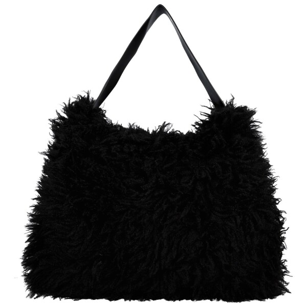 Stylová dámská plyšová kabelka do ruky Oresti, černá