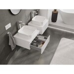 MEXEN/S - Rivel koupelnová skříňka pod umyvadlo 50 cm s deskou, 1 šuplík, reliéf , bílá mat 91A20-05023-1-BFC01