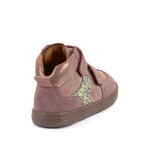 Dívčí celoroční kožené kotníkové barefoot boty LOOP HIGH-TOPS PINK/GOLD Froddo G2110157-5 - 33