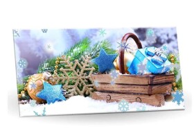 Mléčná čokoláda s mandlemi a malinami Vánoční košík 175g
