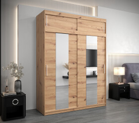 Šatní skříň Abi Po s nástavcem Barva korpusu: Dub artisan, Rozměry: 200 cm, Dveře: Dub artisan
