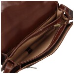 Prostorná dámská kožená crossbody taška Melinda, hnědá