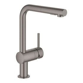 GROHE - Minta Dřezová baterie s výsuvnou sprškou, kartáčovaný Hard Graphite 30274AL0
