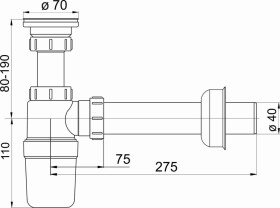 NOVASERVIS - Sifon umyvadlový nerezová miska 5/4"x40 411,P