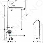 HANSGROHE - Vivenis Umyvadlová baterie 250, s výpustí, EcoSmart, chrom 75040000