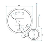 REA - Zrcadlo LED R-9045 90cm + 45cm HOM-08532