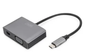 Digitus / Adaptér / USB-C - miniDP + VGA / 4K 30Hz / 20 cm (DA-70825)