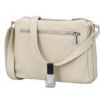 Stylová dámská kožená crossbody Robertina, béžová