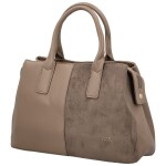 Luxusní dámská koženková kabelka do ruky Coveri Korina, taupe