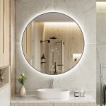 Erga Emma, kulaté LED zrcadlo 100cm, černý kovový rám, 2300 lm, 6500K, zadní osvětlení, ERG-V01-201-1010-BK