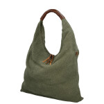 Trendy dámská textilní kabelka na rameno Alice, tmavě zelená