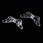 Akrylové korálky - křídla - transparentní - 29 × 12 × 3,5 mm - 10 ks