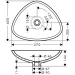 AXOR - Massaud Umyvadlová mísa 60 cm, alpská bílá 42305000