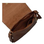 Trendy dámská koženková crossbody kabelka Mitta, tmavě hnědá