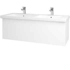 Dřevojas - Koupelnová skříňka COLOR SZZ 125 - N01 Bílá lesk / M01 Bílá mat 201838