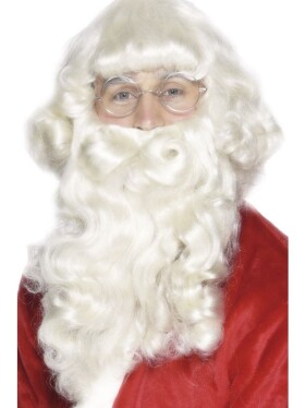 Deluxe paruka a vousy Santa 38 cm 30125
