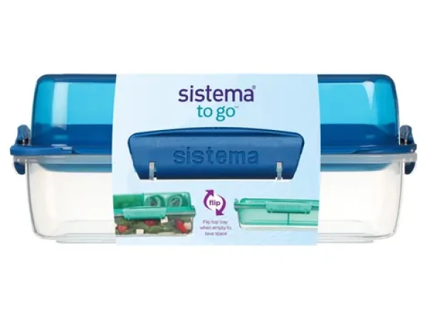 Sistema To Go LunchStack Rectangle Dělený svačinový box 1.8 l modrá (8592001429758)
