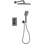 CERANO - Sprchová podomítková souprava Gina - termostatická - box - grafit/gun metal CER-9864