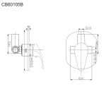 MEREO - Sprchová podomítková baterie bez přepínače, Sonáta, Mbox, oválný kryt, chrom CB60105B