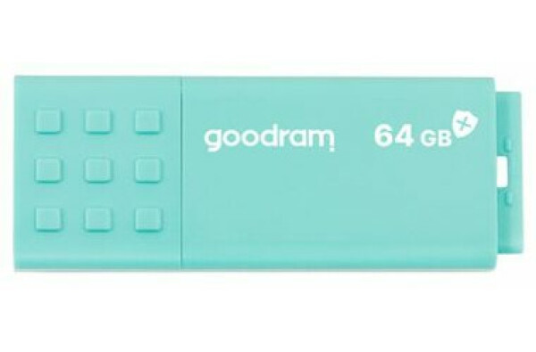 GOODRAM UME3 CARE USB 3.0 64GB zelená / Flash disk / USB-A 3.0 / čtení: 60MBs / zápis: 20MBs (UME3-0640CRR11)