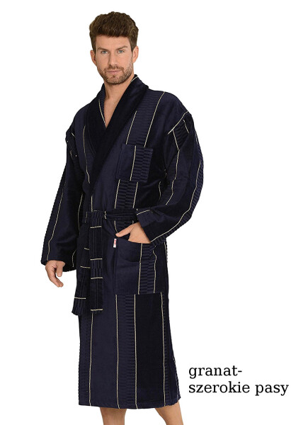 Pánský župan model 5774497 803 šedé pruhy XXL - De Lafense
