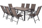 Home Garden Zahradní set Ibiza s 8 židlemi a stolem 185 cm, šedý/taupe