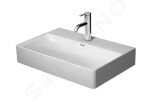 DURAVIT - DuraSquare Umyvadlo 600x400 mm, bez přepadu, s otvorem pro baterii, DuraCeram, WonderGliss, bílá 23566000411