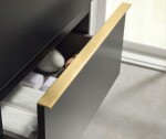 CERANO - Koupelnová skříňka Velora - černá matná, úchytka zlatá + umyvadlo z lit. mramoru Ovo - černá matná - 60,5x58x46,5 CER-979965
