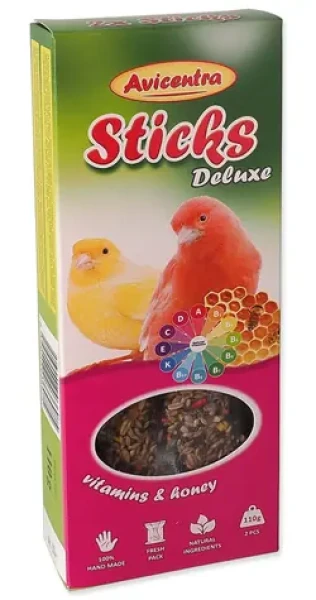 Avicentra Deluxe tyčinka pro kanáry, vitamíny a med / Krmivo pro ptáky / 2 ks (722-6975)