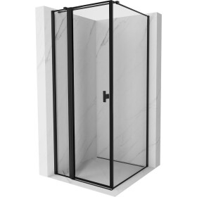 MEXEN/S - Mist T sprchový kout dveře křídlové levá 80 x 80, černý okraj, černá 8A4T-080-080-70-70-L