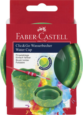 Faber-Castell Faber-Castell, 181528, kelímek na vodu CLIC&GO, mramorově zelená, 1 ks