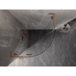 MEXEN/S - Lunar L sprchový kout čtvrtkruh křídlový 90 x 90, transparent, měď kartáčovaná 833L-090L-090P-65-00