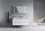 DURAVIT - ME by Starck Dvojumyvadlo nábytkové 130x49 cm, s přepadem, 2 otvory pro baterie, WonderGliss, bílá 23361300001