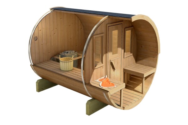 Sudová sauna 250 BOROVICE THERMO s terasou, rozložená CFSEO27L