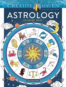 Creative Haven Astrology, antistresové omalovánky, Jessica Mazurkiewicz