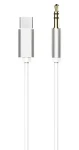 Adaptér USB-C na 3,5mm jack bílý / Audio adaptér / 90 cm (HFAD-TYP-C-1M)