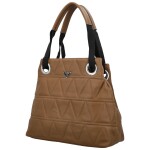 Trendy dámská koženková kabelka do ruky Einari, hnědá