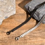 Pánský náramek Jacobo Black - 6 mm, chirurgická ocel, Černá 18 cm + 5 cm (prodloužení)