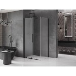 MEXEN/S - Velar sprchový kout, posuvné dveře 110 x 80 cm, dekor, černá 871-110-080-31-70