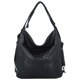 Stylový dámský koženkový kabelko-batoh Dexy, tmavě modrý