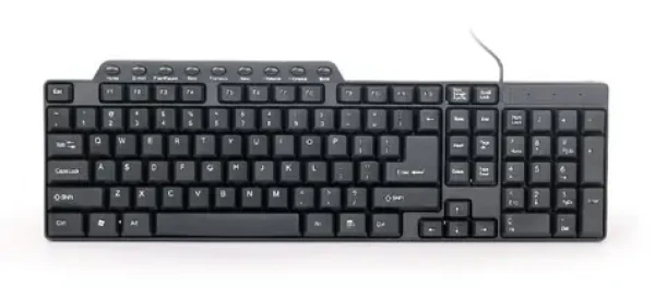 Gembird KB-UM-104 kompaktní multimediální klávesnice černá / USB / US layout / multimediální tlačítka (KB-UM-104)