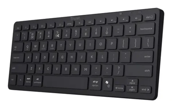 Trust Nado II černá / Bezdrátová klávesnice / Bluetooth / USB-C nabíjení / QWERTY US / Multimediální klávesy (25730)