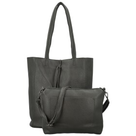 Trendy dámský koženkový set kabelek Alisia, tmavě šedý