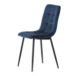Jídelní židle, modrá, sametová látka, CT-281 BLUE4